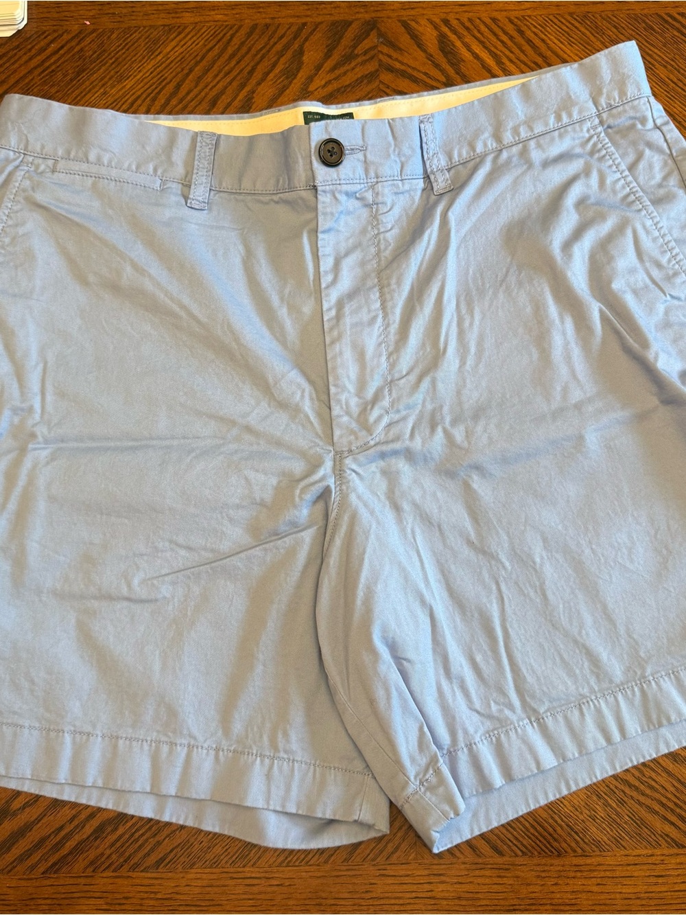 J Crew 7in Portsider Stretch Chino Short Mens 36 Waist Light Blue Read